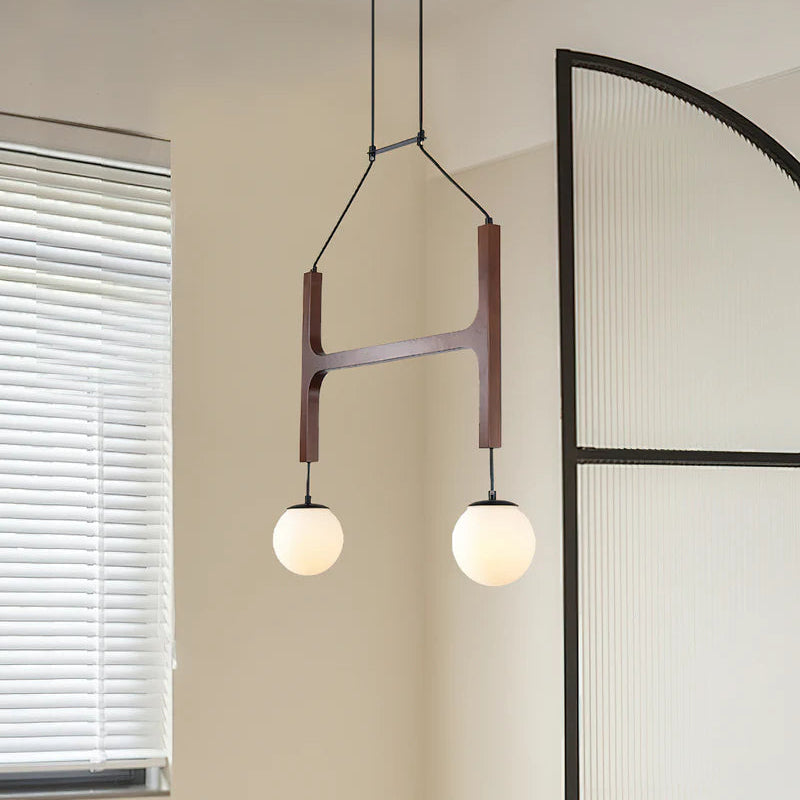 Hakka Modern Geometric Wooden Chandelier