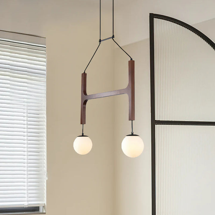 Hakka Modern Geometric Wooden Chandelier