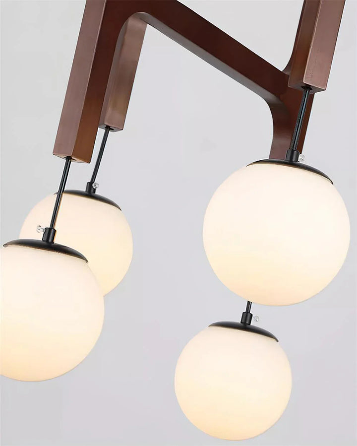 Hakka Modern Geometric Wooden Chandelier