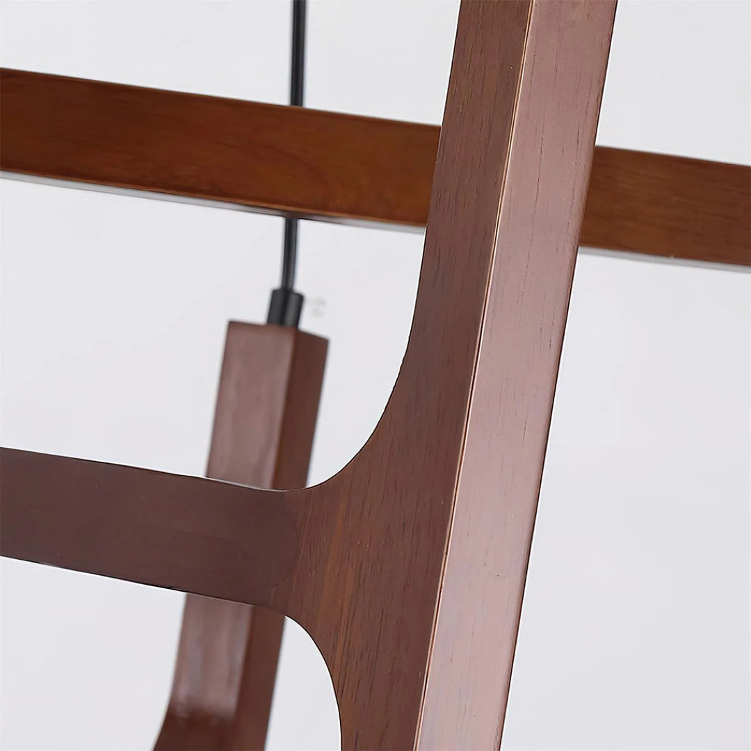 Hakka Modern Geometric Wooden Chandelier