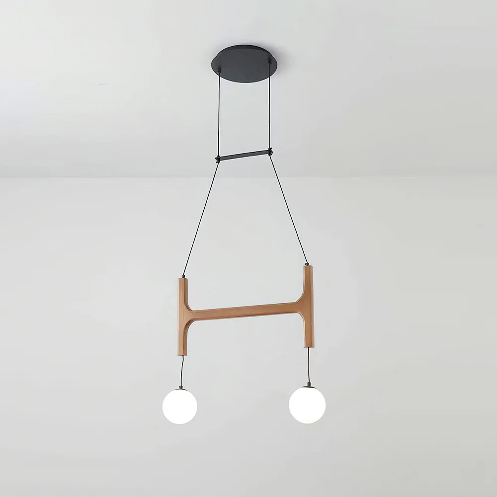 Hakka Modern Geometric Wooden Chandelier