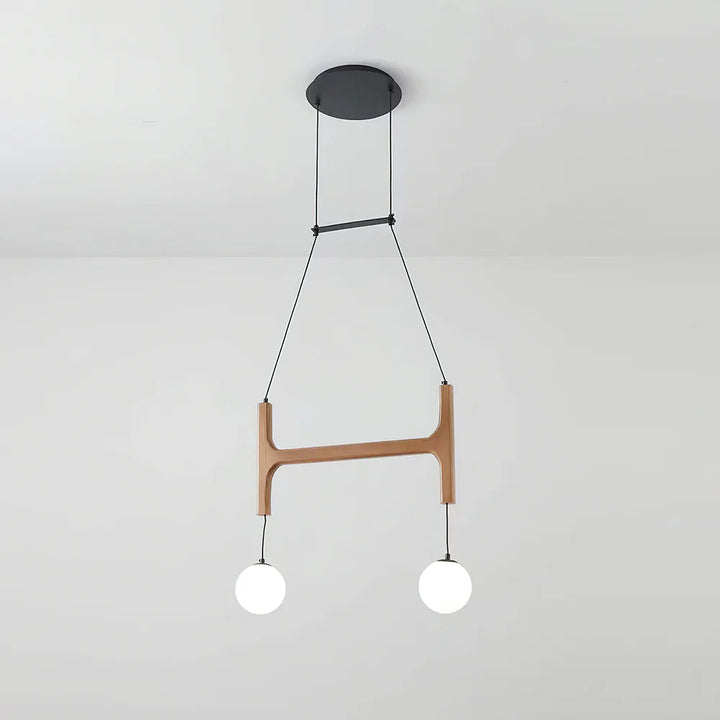 Hakka Modern Geometric Wooden Chandelier