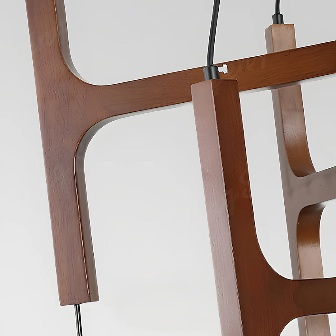 Hakka Modern Geometric Wooden Chandelier
