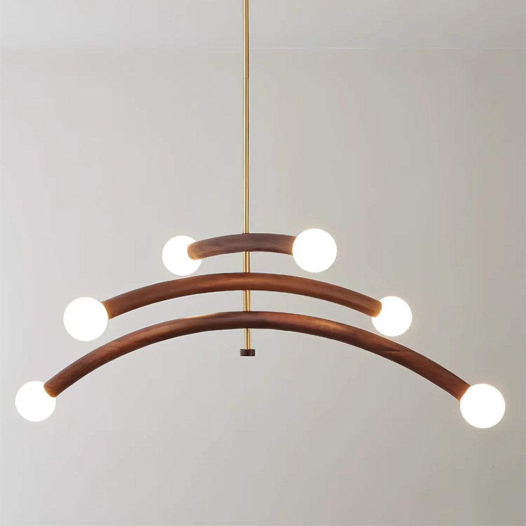 Drift Arc Wood Sculptural Chandelier