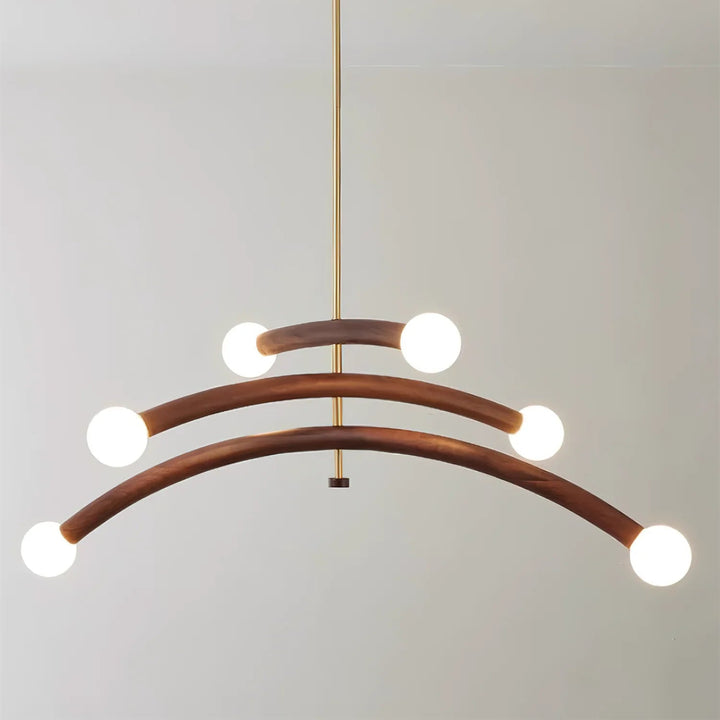 Drift Arc Wood Sculptural Chandelier