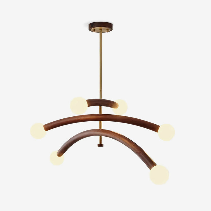 Drift Arc Wood Sculptural Chandelier