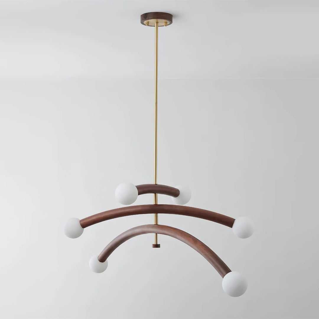 Drift Arc Wood Sculptural Chandelier