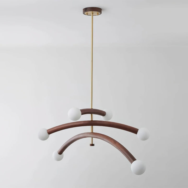 Drift Arc Wood Sculptural Chandelier