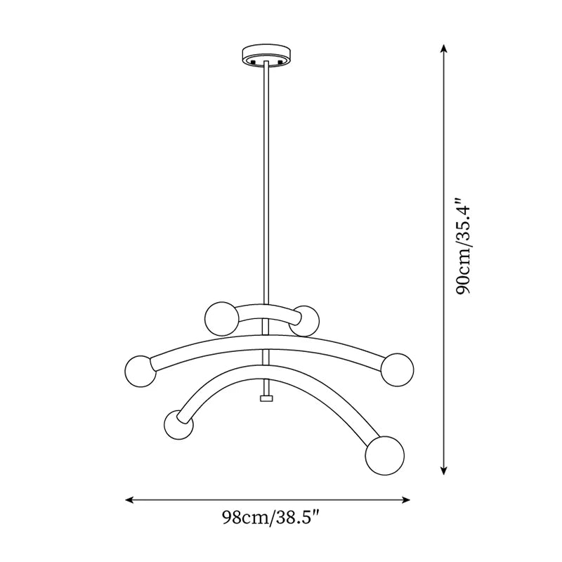 Drift Arc Wood Sculptural Chandelier