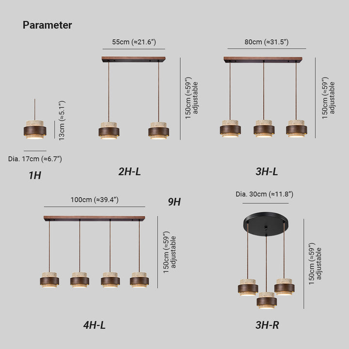 Artelux Dune Travertine Pendant Light