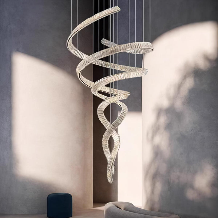 Long Spiral Crystal Chandelier-Artelux Atelier