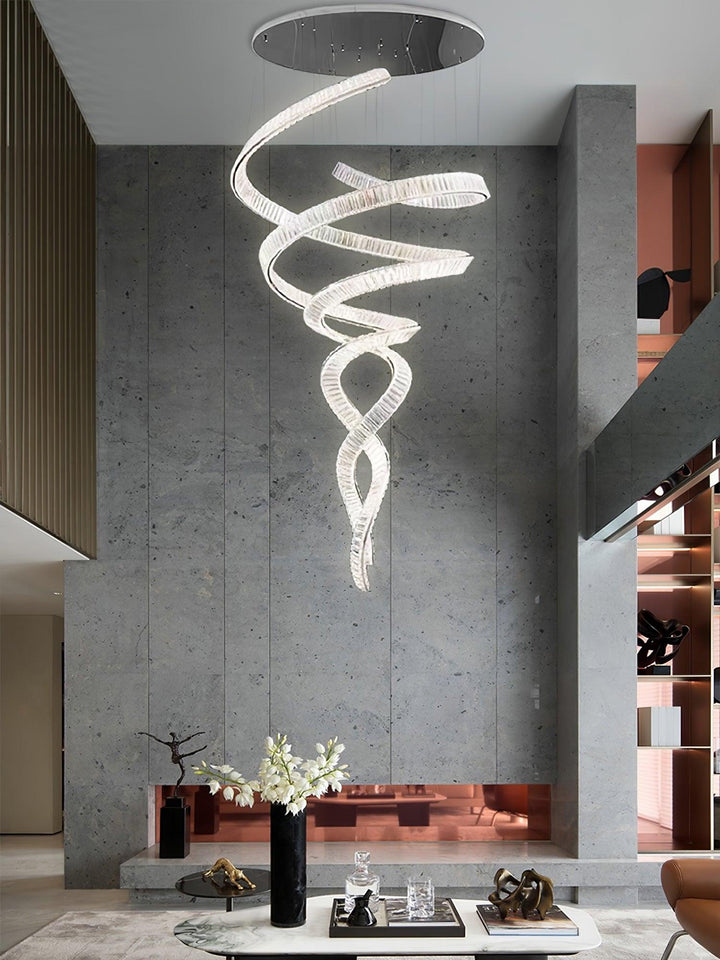 Long Spiral Crystal Chandelier-Artelux Atelier