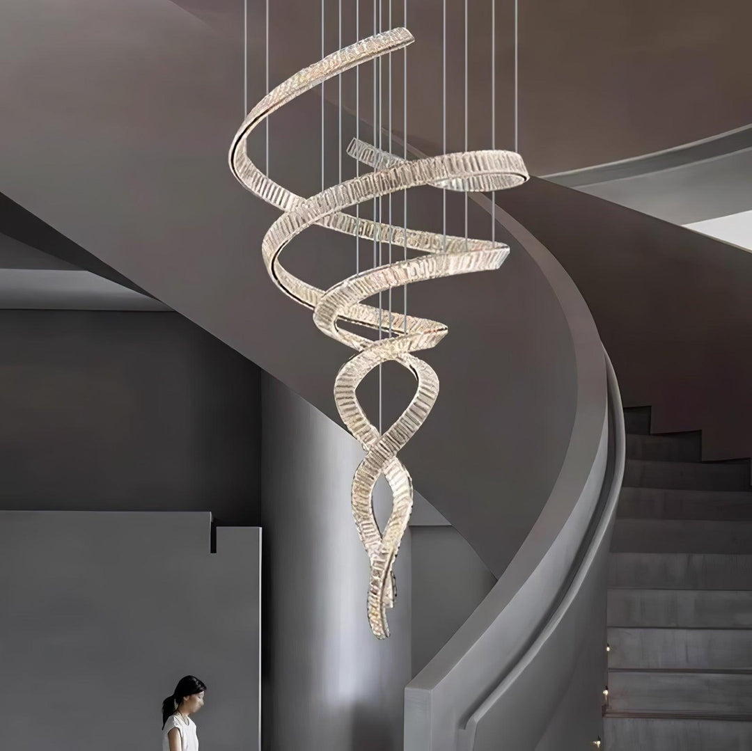 Long Spiral Crystal Chandelier-Artelux Atelier