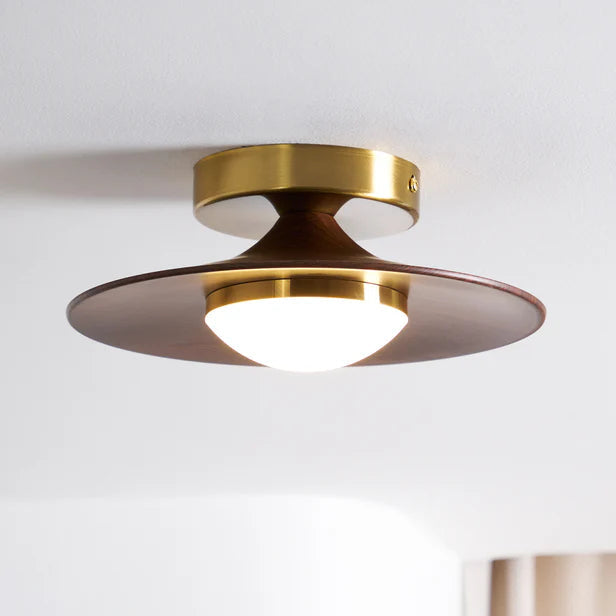 Axis Wood Brass Ceiling Lamp