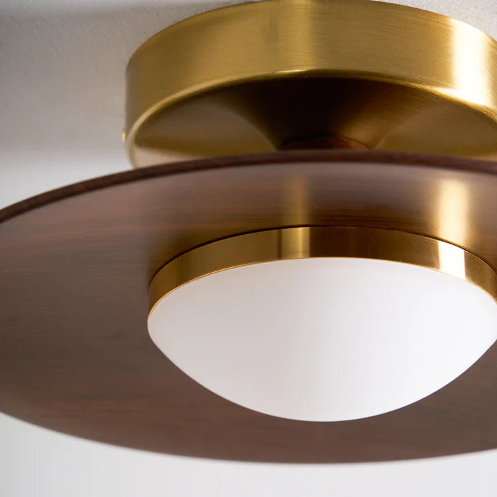 Axis Wood Brass Ceiling Lamp