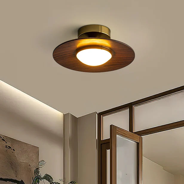 Axis Wood Brass Ceiling Lamp