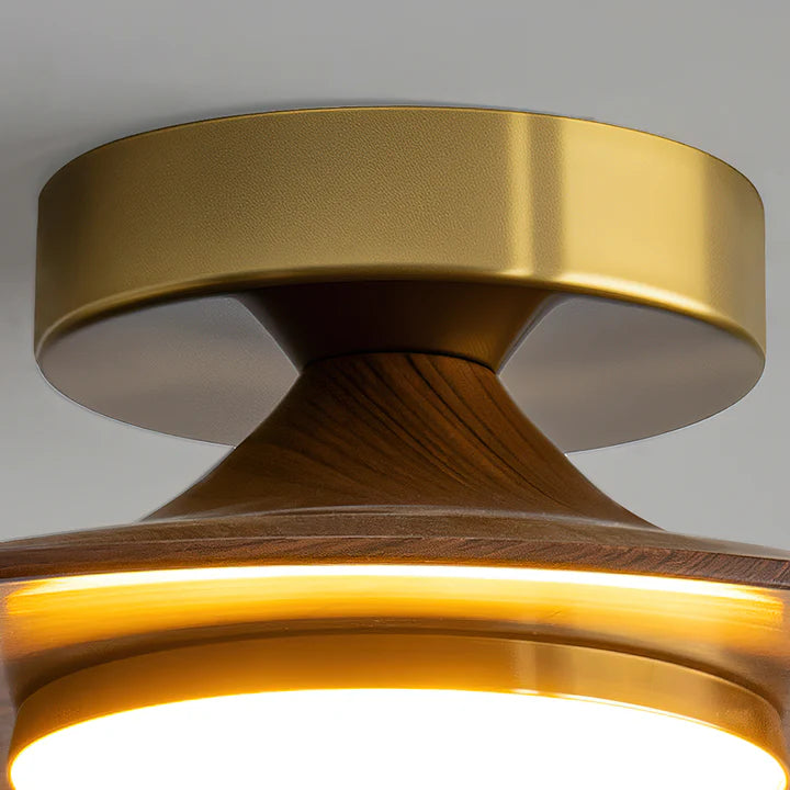 Axis Wood Brass Ceiling Lamp
