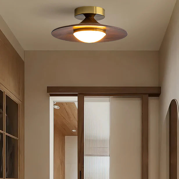 Axis Wood Brass Ceiling Lamp