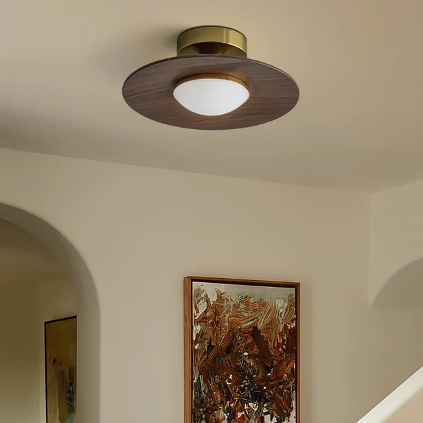 Axis Wood Brass Ceiling Lamp