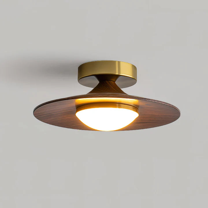 Axis Wood Brass Ceiling Lamp