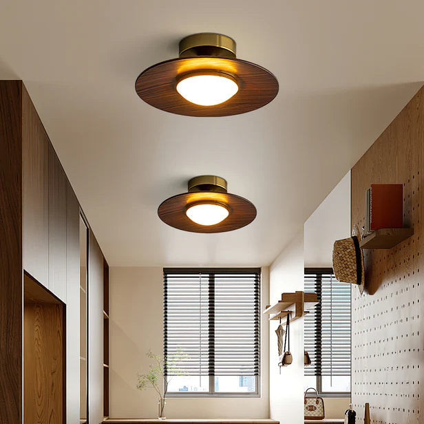 Axis Wood Brass Ceiling Lamp