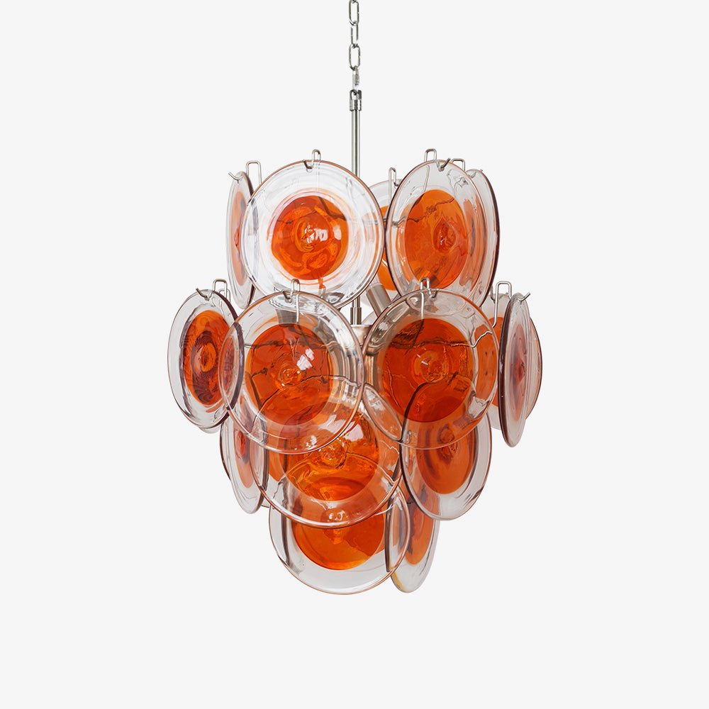 Orange Transparent Murano Disc Chandelier-Artelux Atelier