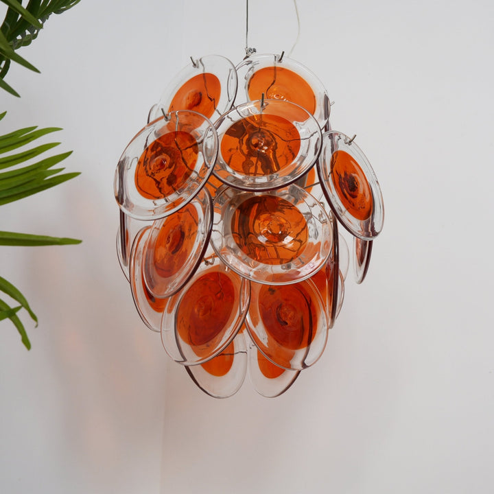 Orange Transparent Murano Disc Chandelier-Artelux Atelier
