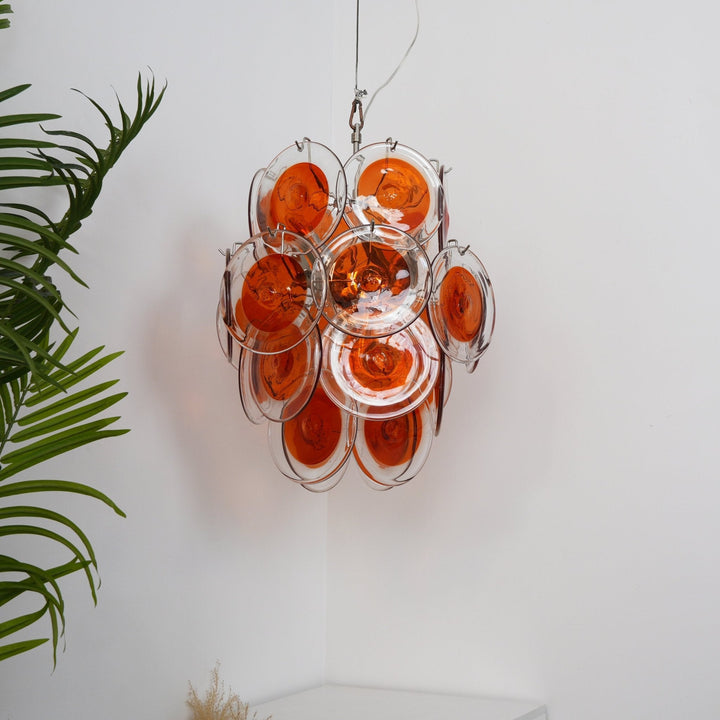 Orange Transparent Murano Disc Chandelier-Artelux Atelier