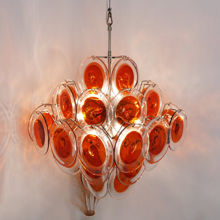 Orange Transparent Murano Disc Chandelier-Artelux Atelier