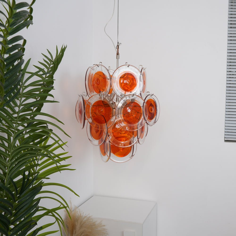 Orange Transparent Murano Disc Chandelier-Artelux Atelier