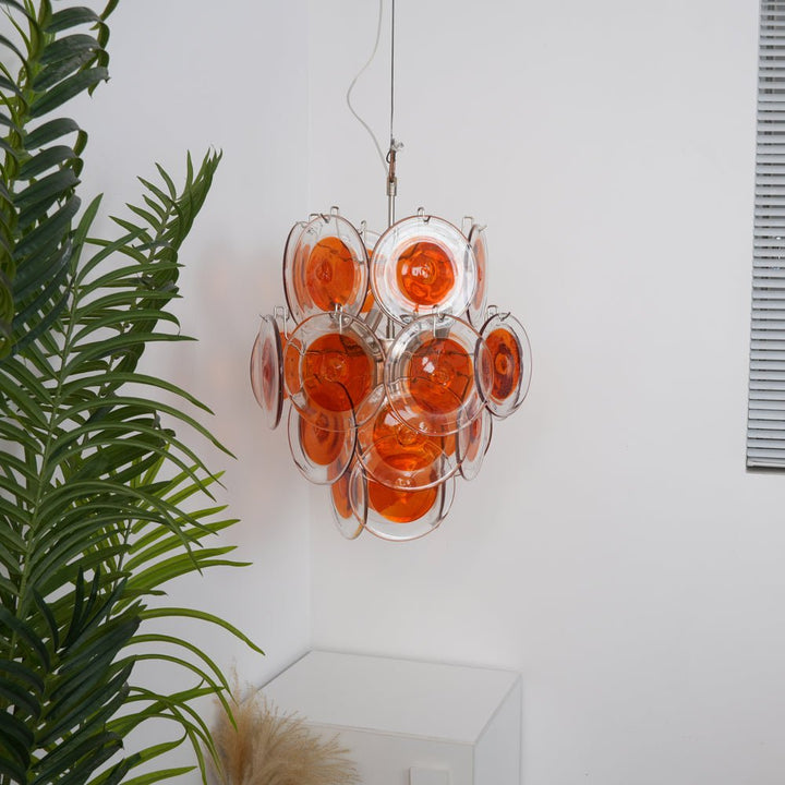 Orange Transparent Murano Disc Chandelier-Artelux Atelier