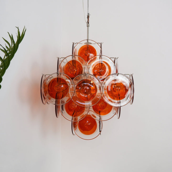 Orange Transparent Murano Disc Chandelier-Artelux Atelier