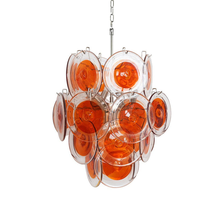 Orange Transparent Murano Disc Chandelier-Artelux Atelier