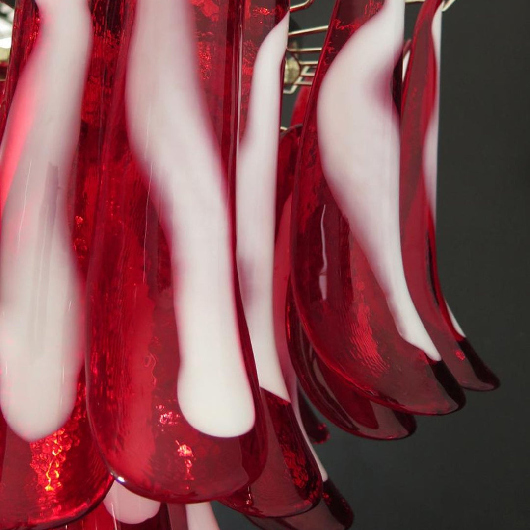 Red Glass Murano Petals Chandelier-Artelux Atelier