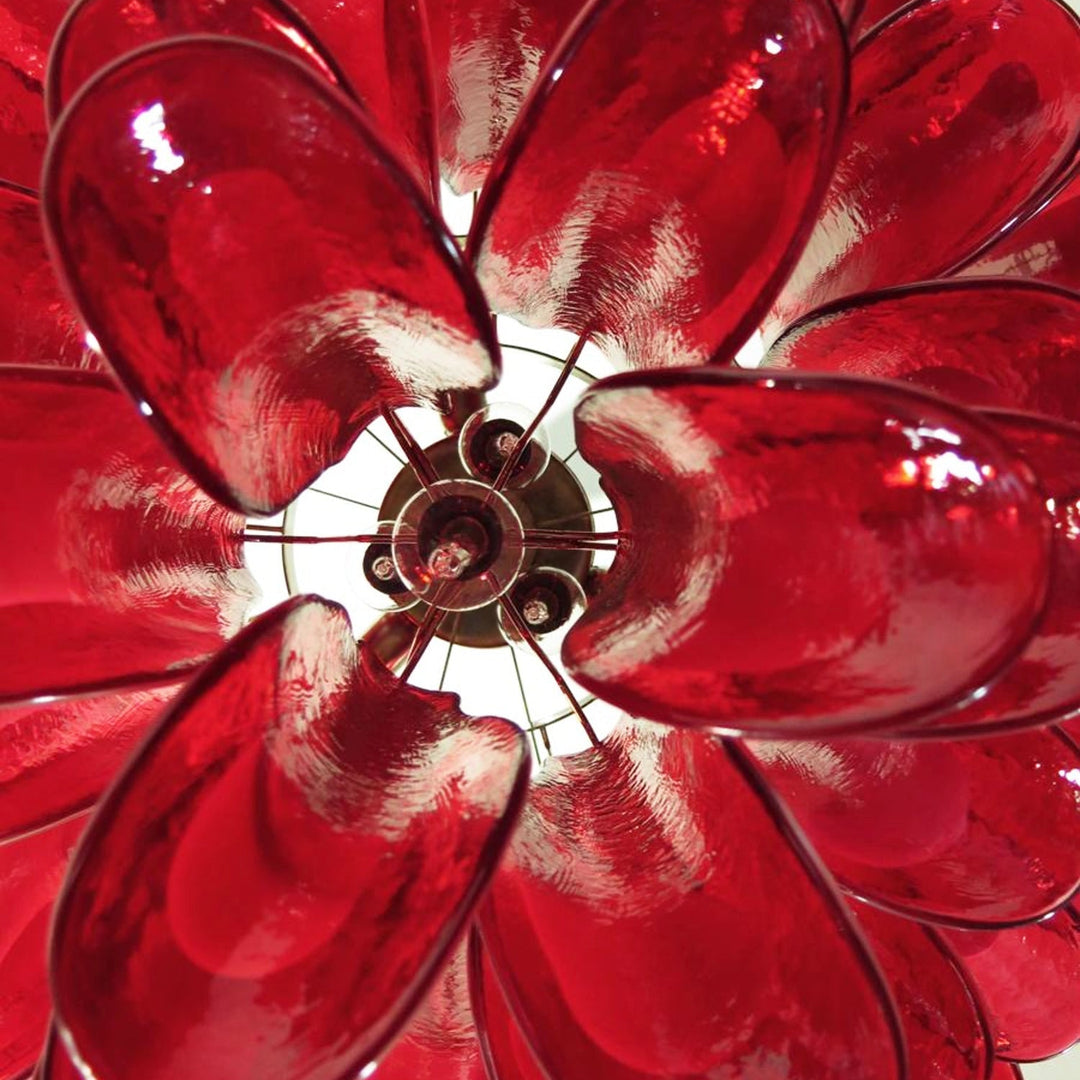 Red Glass Murano Petals Chandelier-Artelux Atelier