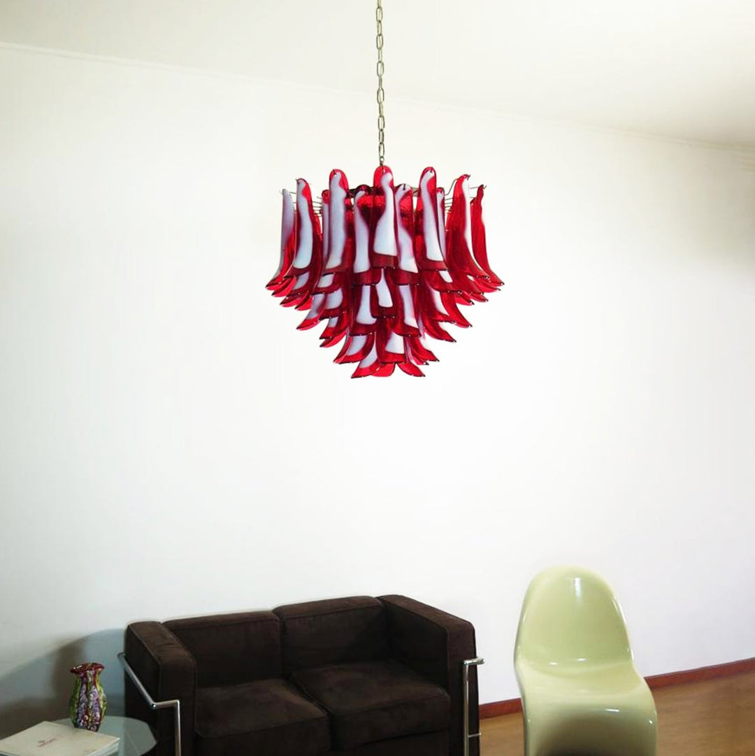 Red Glass Murano Petals Chandelier-Artelux Atelier