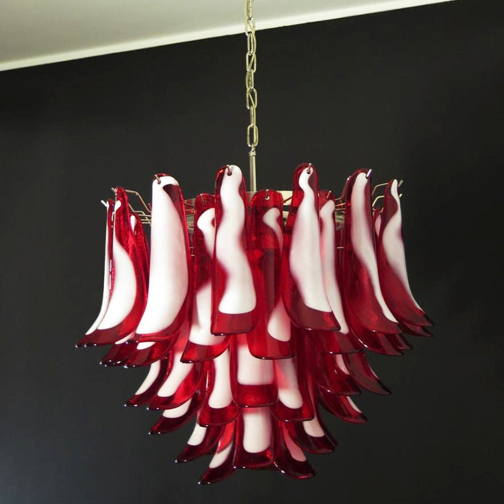 Red Glass Murano Petals Chandelier-Artelux Atelier