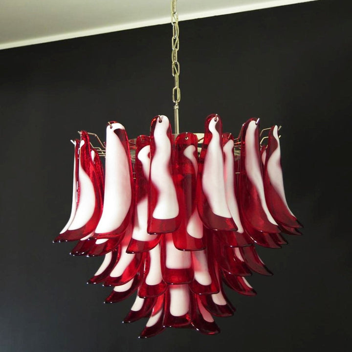 Red Glass Murano Petals Chandelier-Artelux Atelier