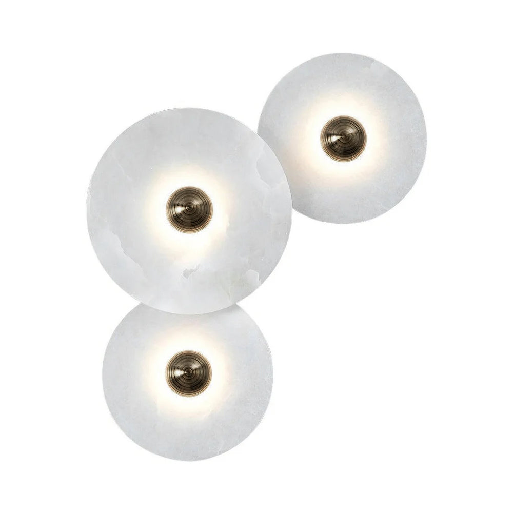 Artelux Round Alabaster Combination Wall Lamp