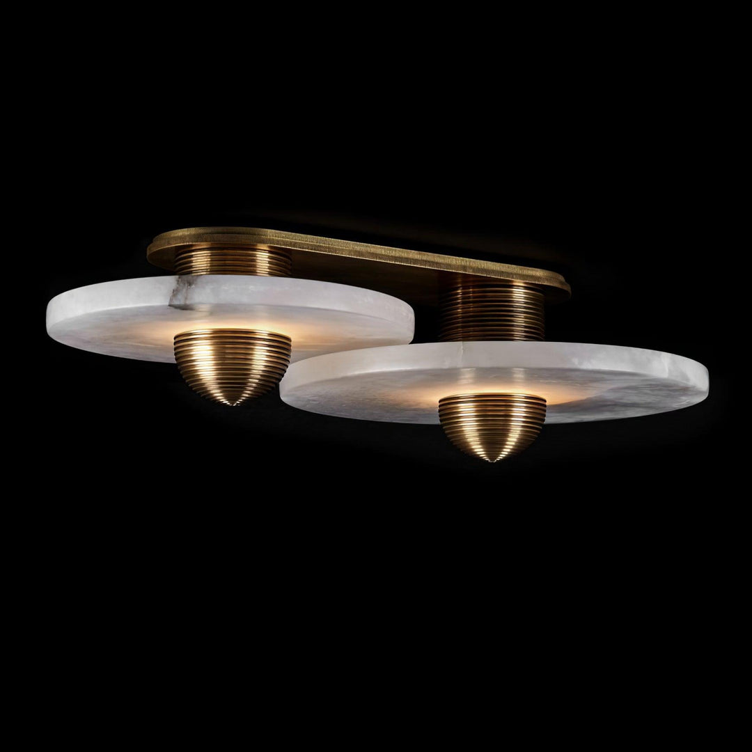 Artelux Round Alabaster Combination Wall Lamp