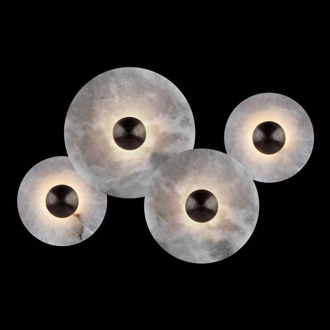 Artelux Round Alabaster Combination Wall Lamp