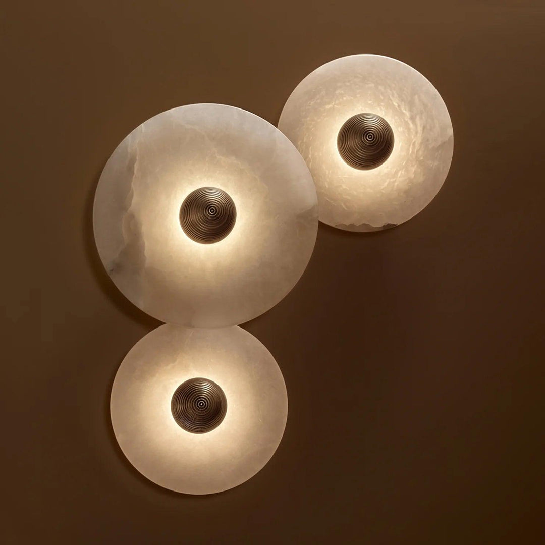 Artelux Round Alabaster Combination Wall Lamp