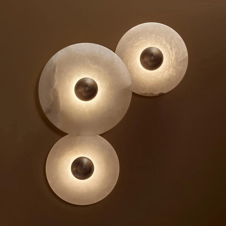 Artelux Round Alabaster Combination Wall Lamp