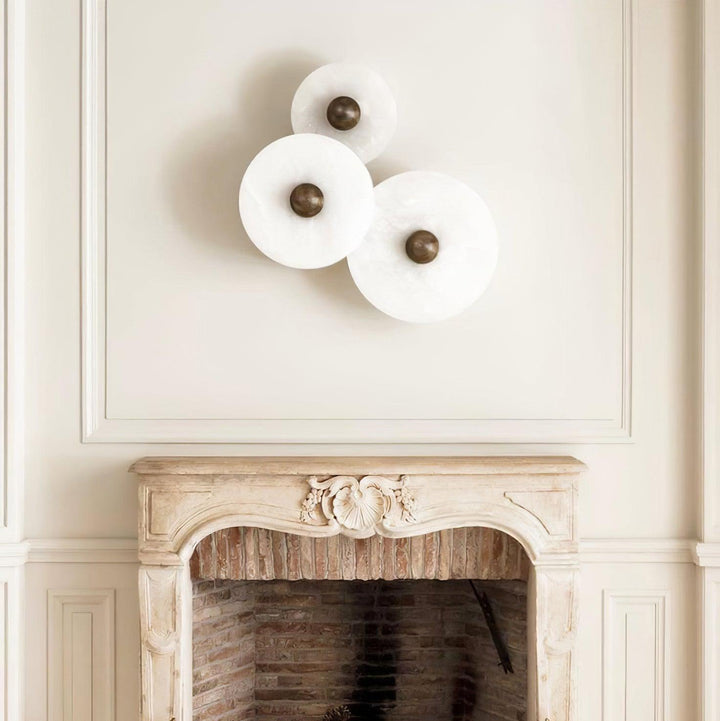 Artelux Round Alabaster Combination Wall Lamp