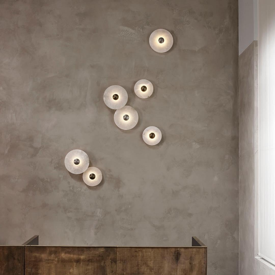 Artelux Round Alabaster Combination Wall Lamp