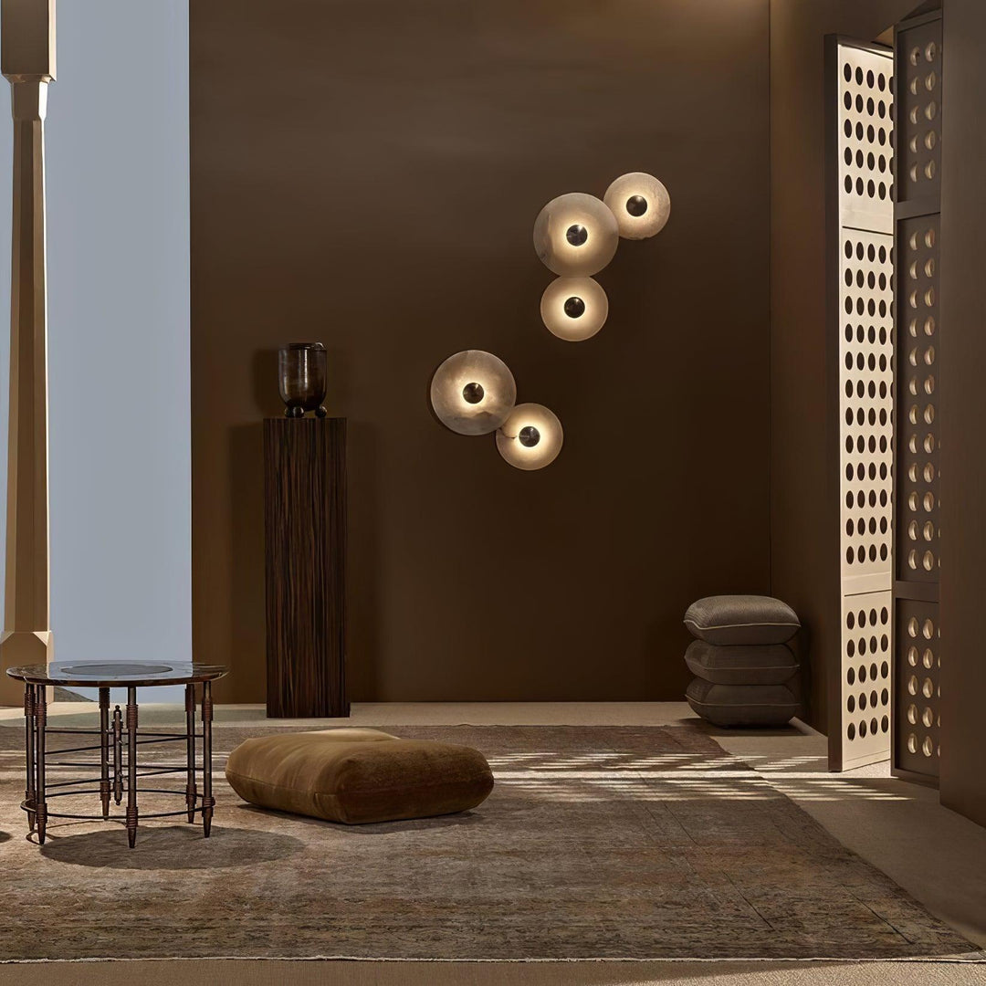 Artelux Round Alabaster Combination Wall Lamp