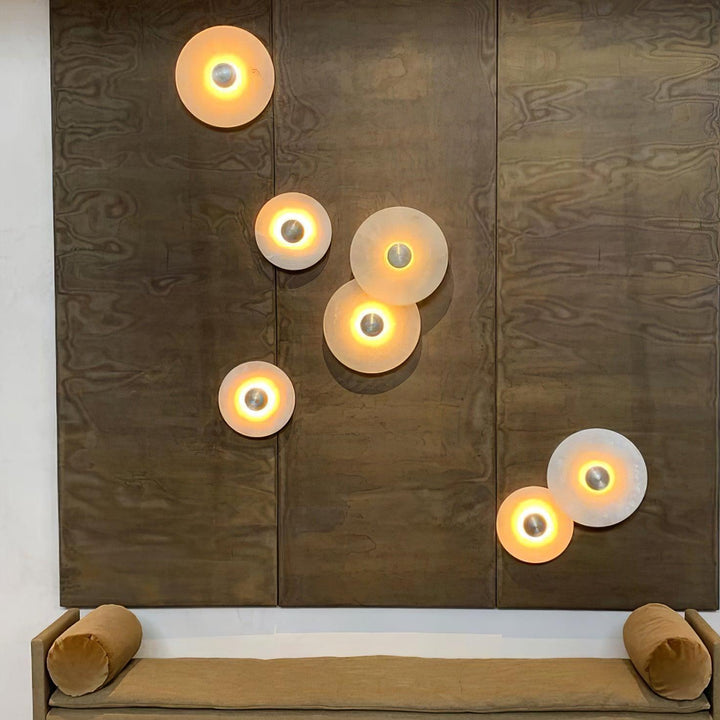 Artelux Round Alabaster Combination Wall Lamp