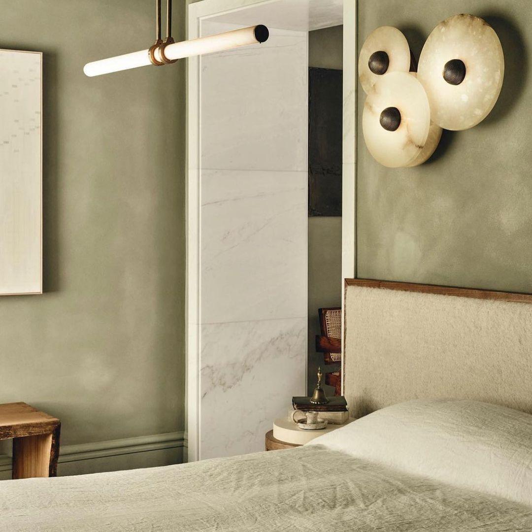 Artelux Round Alabaster Combination Wall Lamp