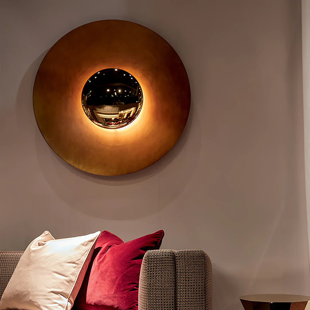 Decorative wall light fixture on a wall 