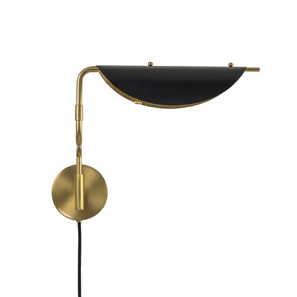 Aged Brass 1-Light Swing Arm Plug In Wall Sconce-Artelux Atelier